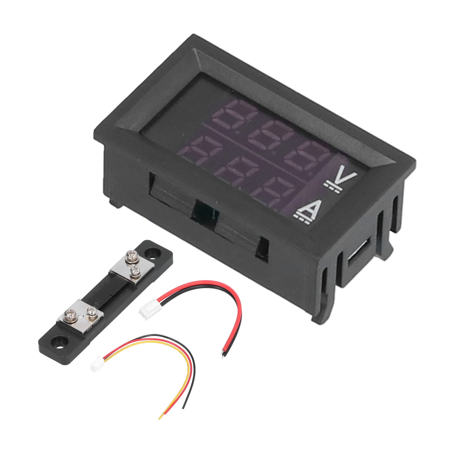 Voltage Current Display Meter Tester DC4.5V100V Red Blue LED Digital Voltmeter Ammeter Indicator Panel(50A with Shunt 75mΩ )