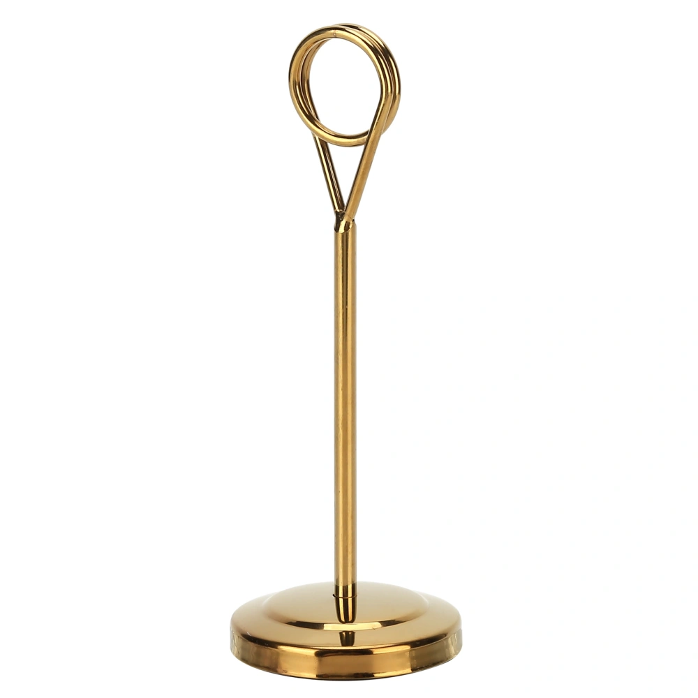 Table Number Holder Stainless Steel Durable Fade Resistant Lightweight Picture Clip for Hotel Restaurant15.5cm Gold