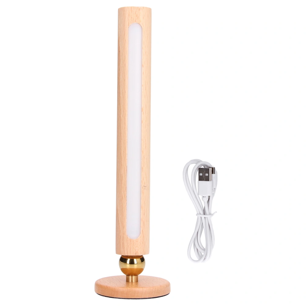 Wooden Wall Lamp 360° Rotatable USB Charging Adjustable Brightness Portable Magnetic Wall Light for Bedside Corridor