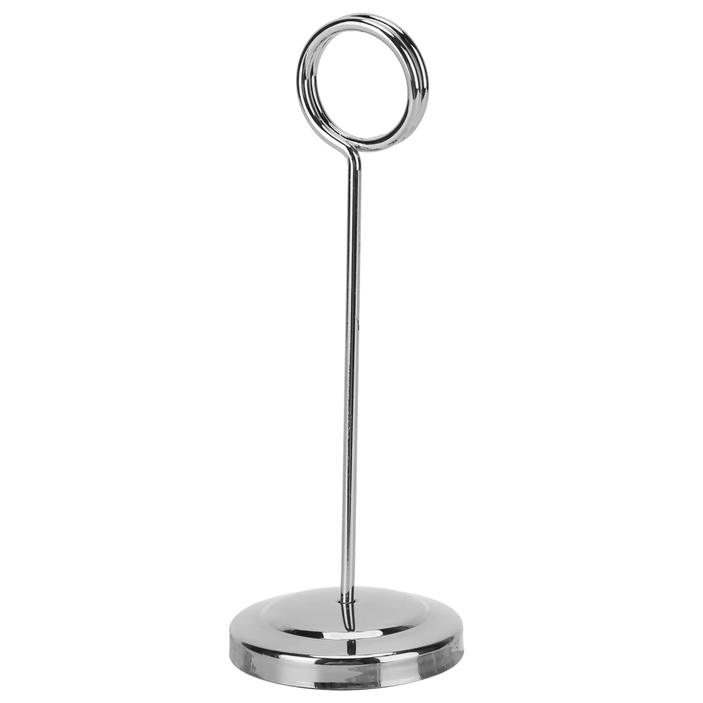 Table Number Holder Stainless Steel Durable Fade Resistant Lightweight Picture Clip for Hotel Restaurant15.5cm Silver