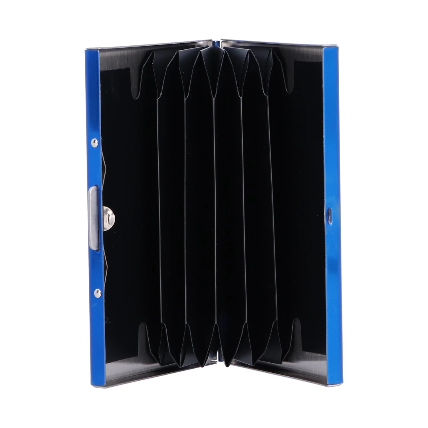 Credit Card Holder Protector Stainless Steel Credit Card Wallet Business Card Case for Men and WomenBlue