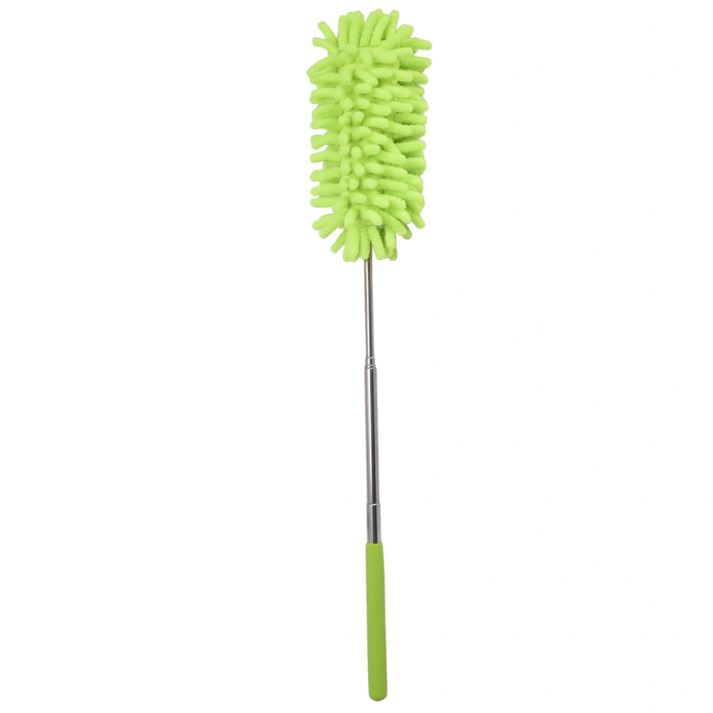 Telescopic Duster Handheld Dust Remover Stainless Steel for Floor Desk Cabinet Cupboard Cleaning Green