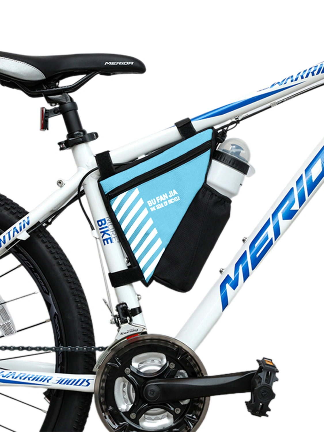 Outdoor Portable Triangle Bicycle Storage Bag with Bottle Pocket