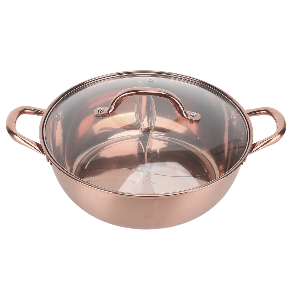 Hot Pot 30.3cm Diameter 304 Stainless Steel Rust Proof Separate Design Mandarin Duck PotRose Gold