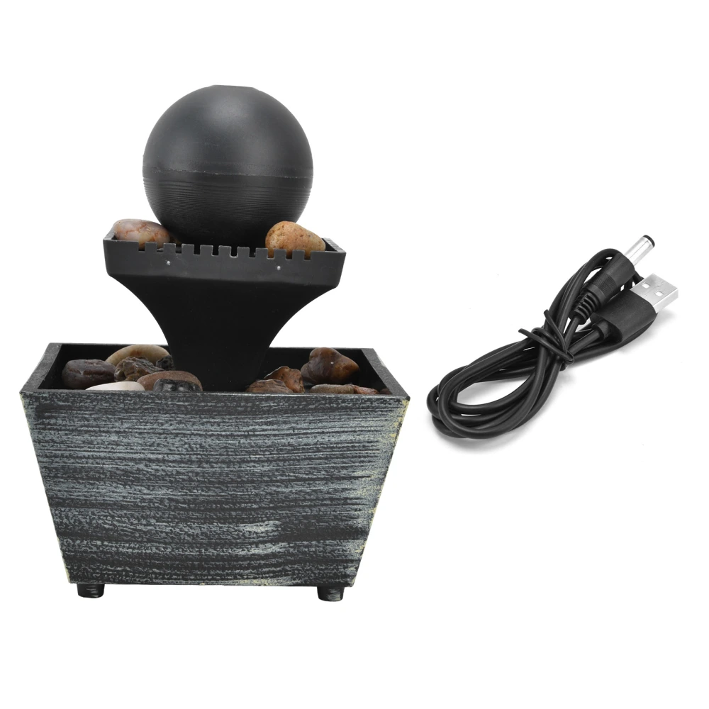 3V USB Tabletop Water Fountain Indoor Ball Waterfall Fountain for Home Office Desktop Table Decorative