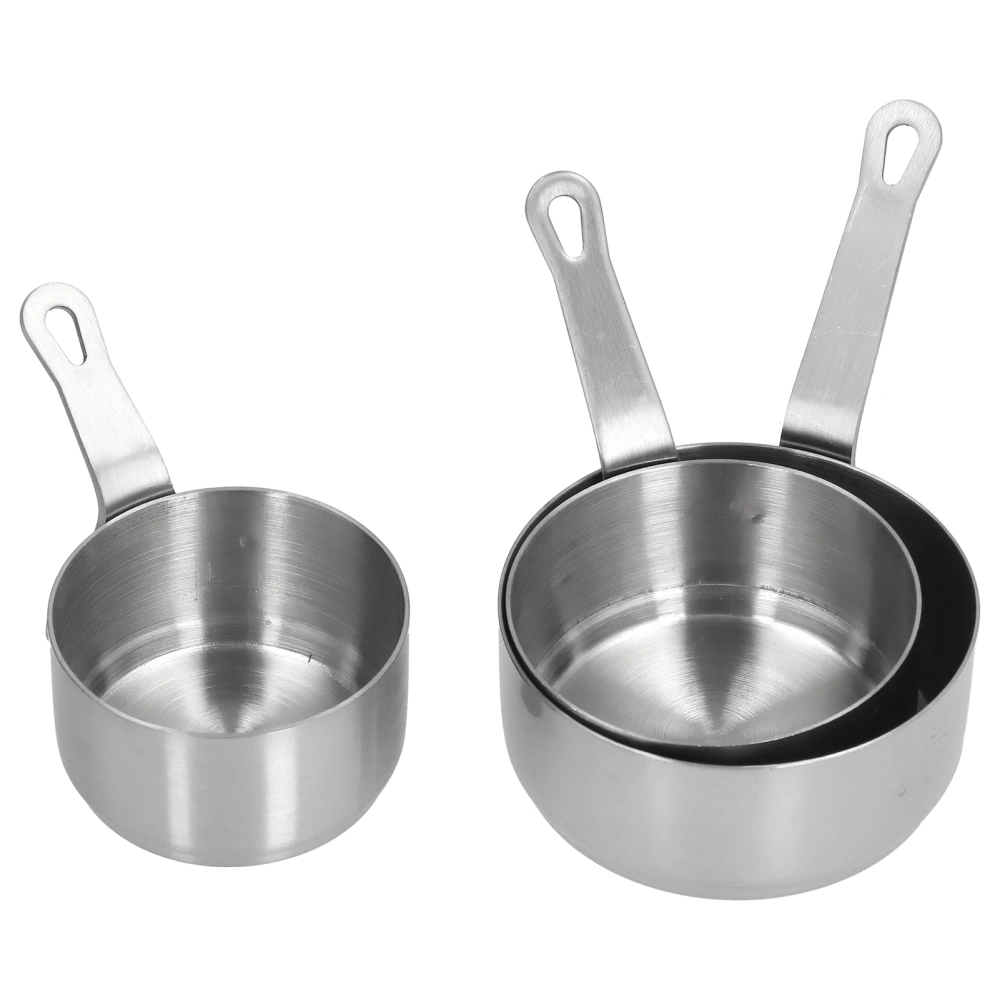 3pcs Sauce Cups Stainless Steel Sauce Dish with Handle for for Condiment Ketchup AppetizerSilver