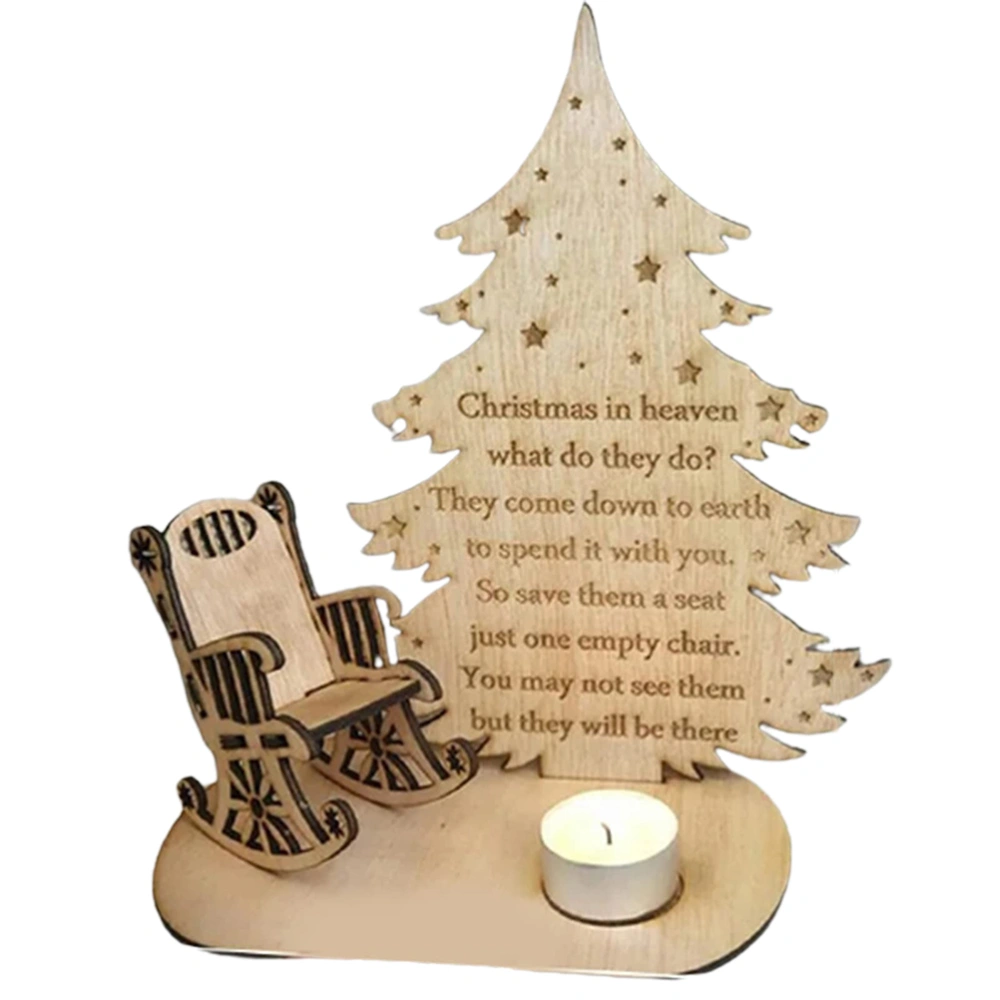 Christmas Remembrance Candle Ornament Wooden Candle Holder to Remember Loved Ones Christmas Table Candle Holders Home Decor