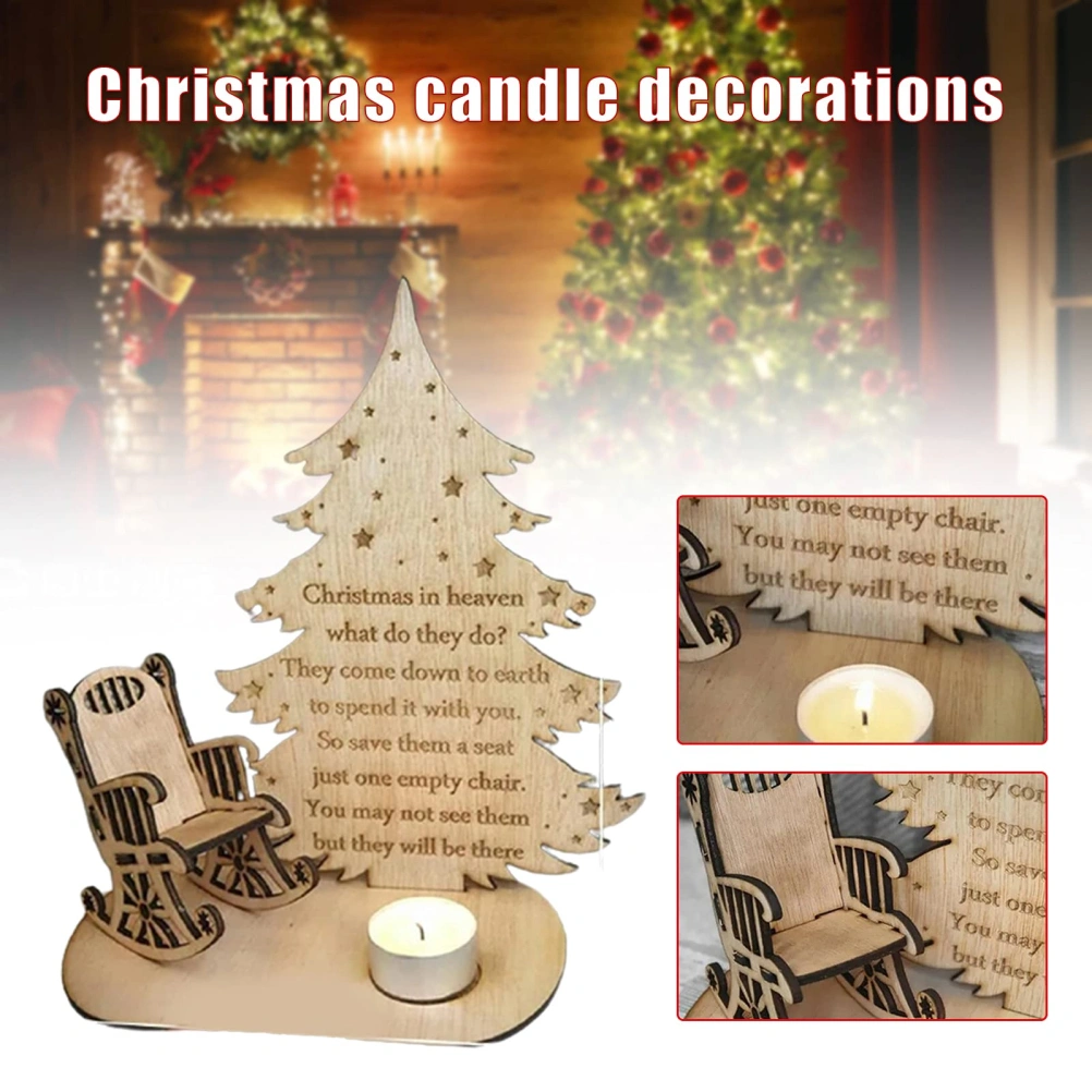 Christmas Remembrance Candle Ornament Wooden Candle Holder to Remember Loved Ones Christmas Table Candle Holders Home Decor