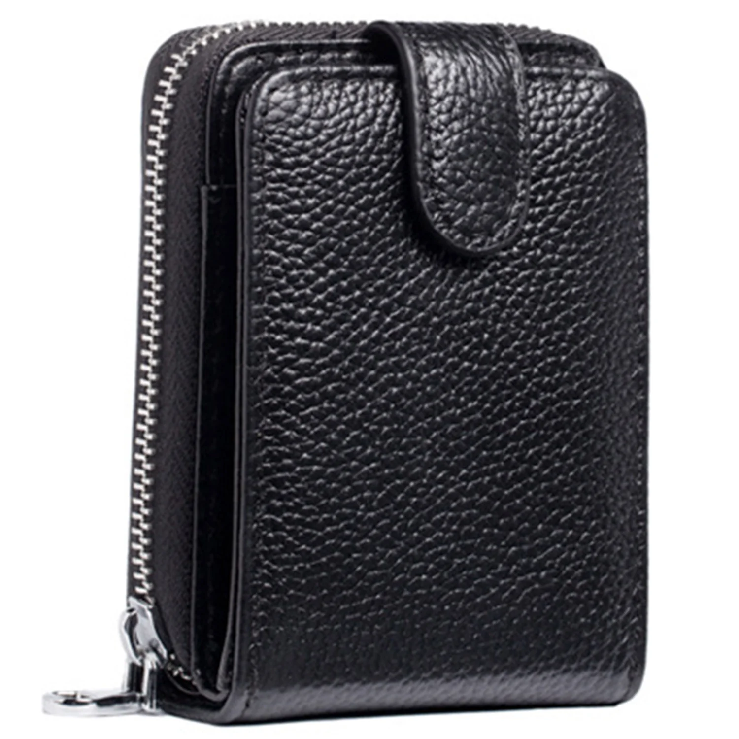 Men's Wallet, Multifunctional Solid Color Zipper Card Holder Wallet