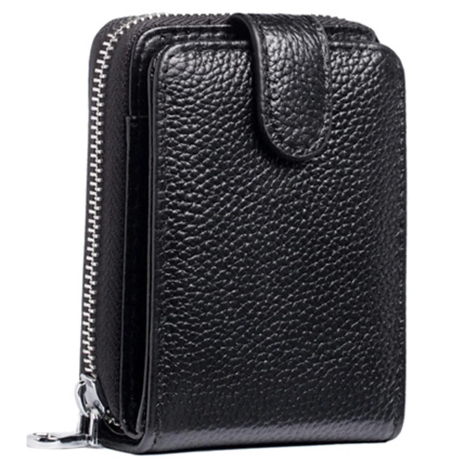 Men's Wallet, Multifunctional Solid Color Zipper Card Holder Wallet