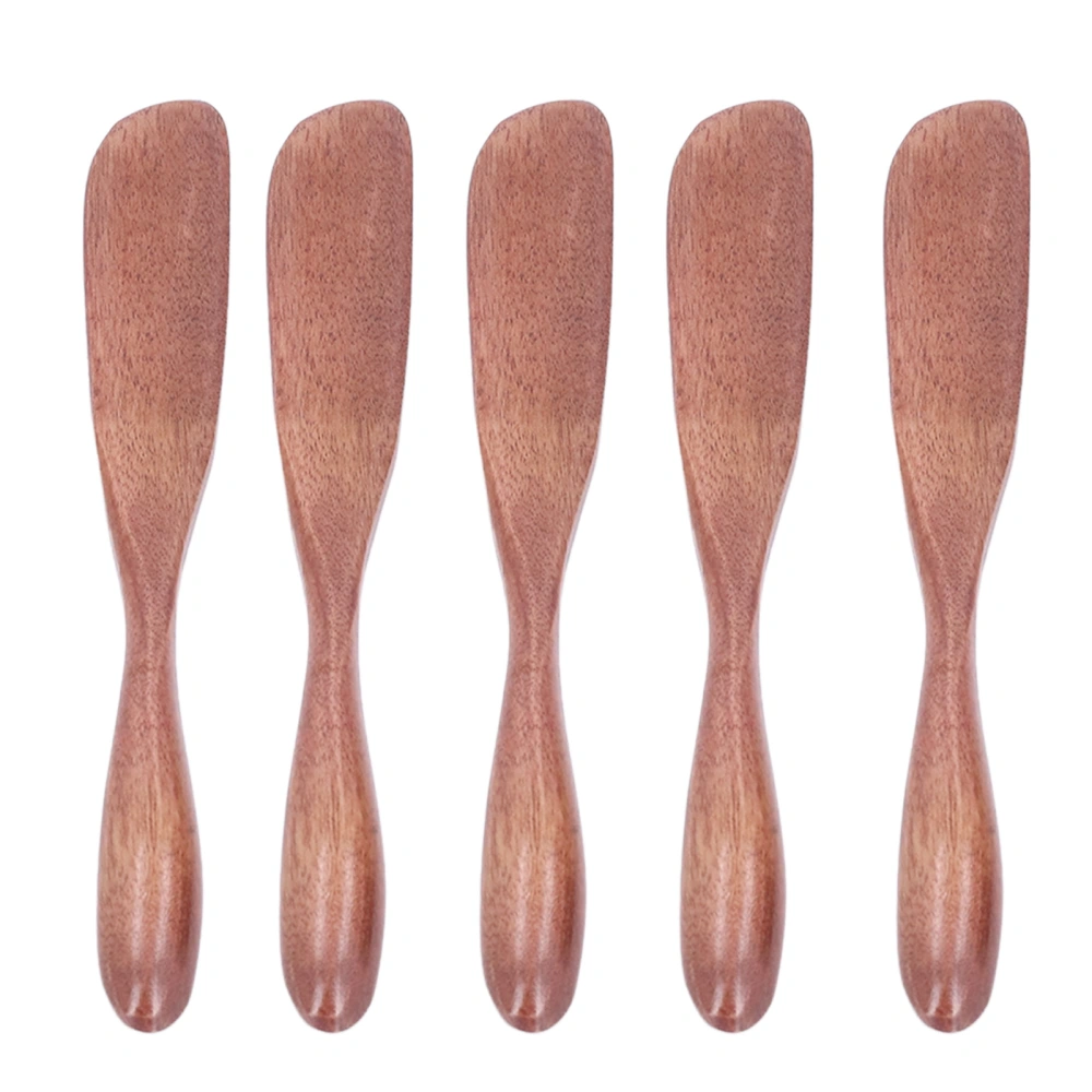 5PCS Wooden Butter Knife Jam Cheese Spreader Tableware for Japanese Style for Bread Facial MaskDark Paint Color