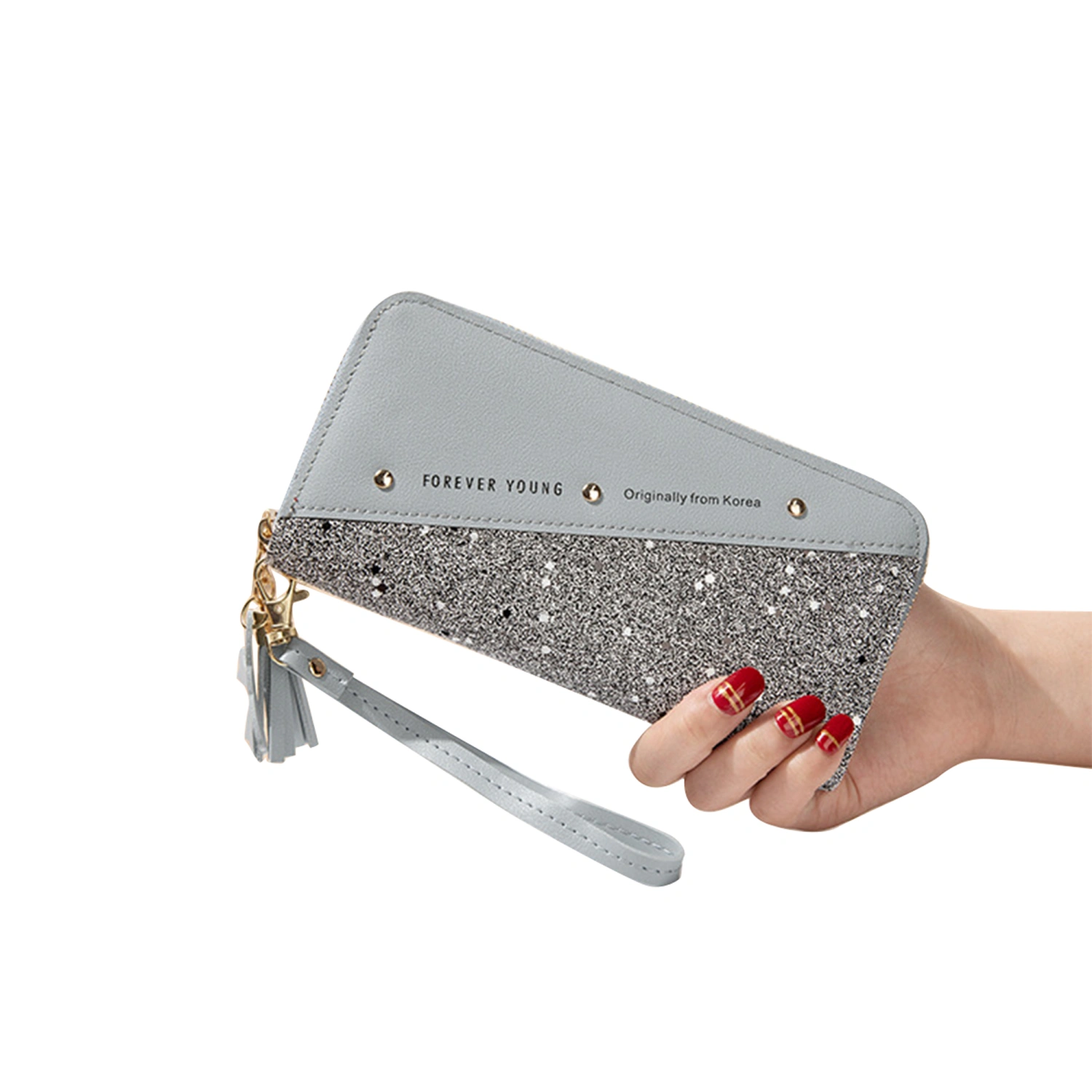 Women Zip Around Wallet, Large Capacity Credit Card Phone Clutch