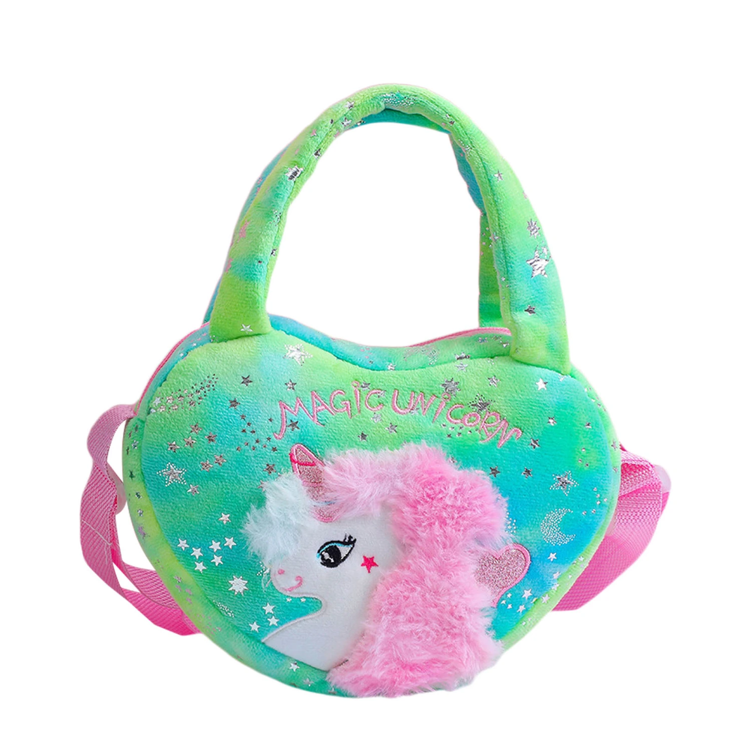 Kid Plug Bag Cross Bag Shoulder Embroidery Cartoon Unicorn Girl Bag 