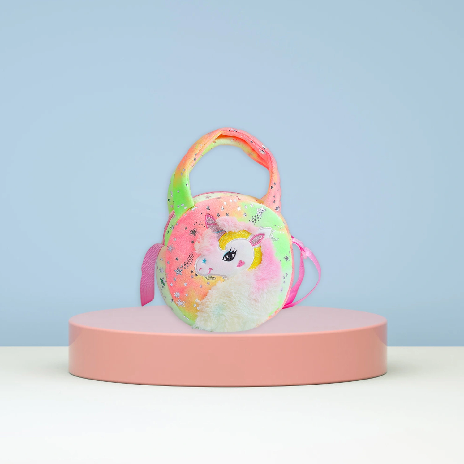 Kid Plug Bag Cross Bag Shoulder Embroidery Cartoon Unicorn Girl Bag 