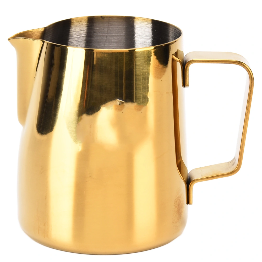 380ML Coffee Pitcher Cup Bright Gold Stainless Steel Coffee Milk Frothing Cup for Restaurant Home Bar