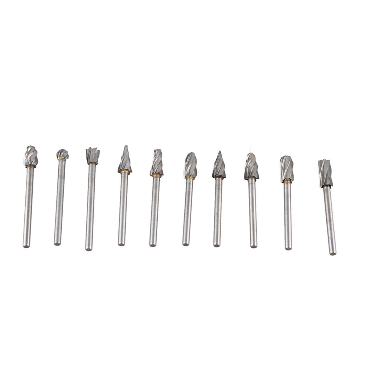10Pcs Carbide Burr Set Alloy Tungsten Steel High Hardness Wide Application for Dremel Wood Carving Bits for Woodworking