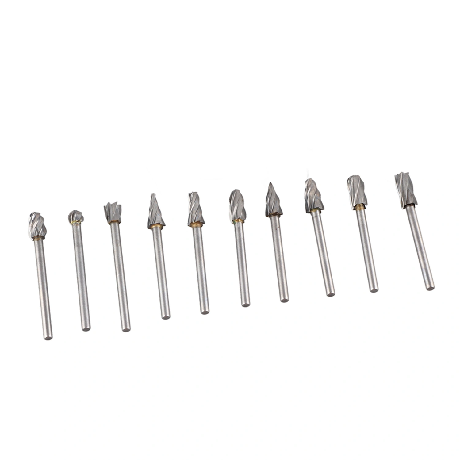 10Pcs Carbide Burr Set Alloy Tungsten Steel High Hardness Wide Application for Dremel Wood Carving Bits for Woodworking