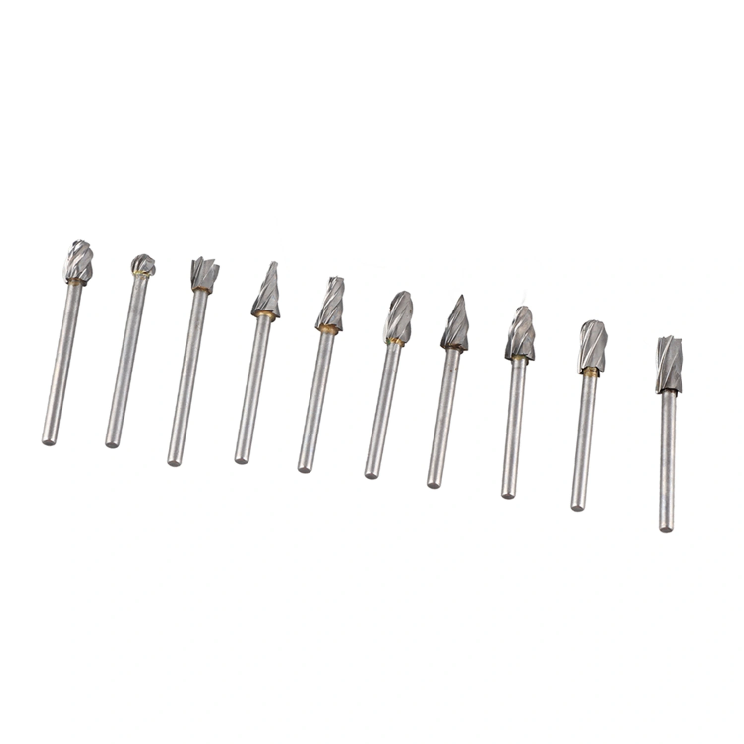 10Pcs Carbide Burr Set Alloy Tungsten Steel High Hardness Wide Application for Dremel Wood Carving Bits for Woodworking
