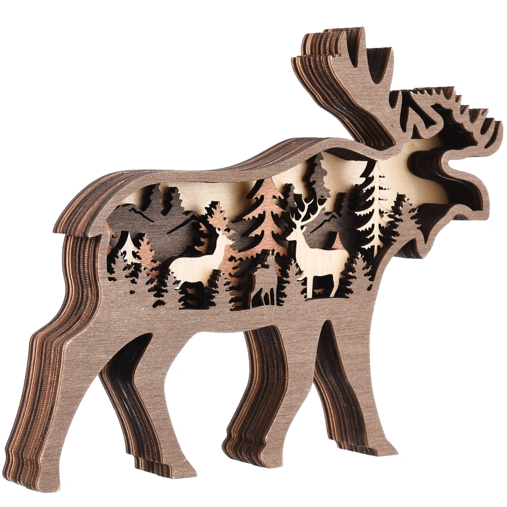 Christmas Elk Decor Wooden Home Decoration Elk Ornaments Xmas Decoration