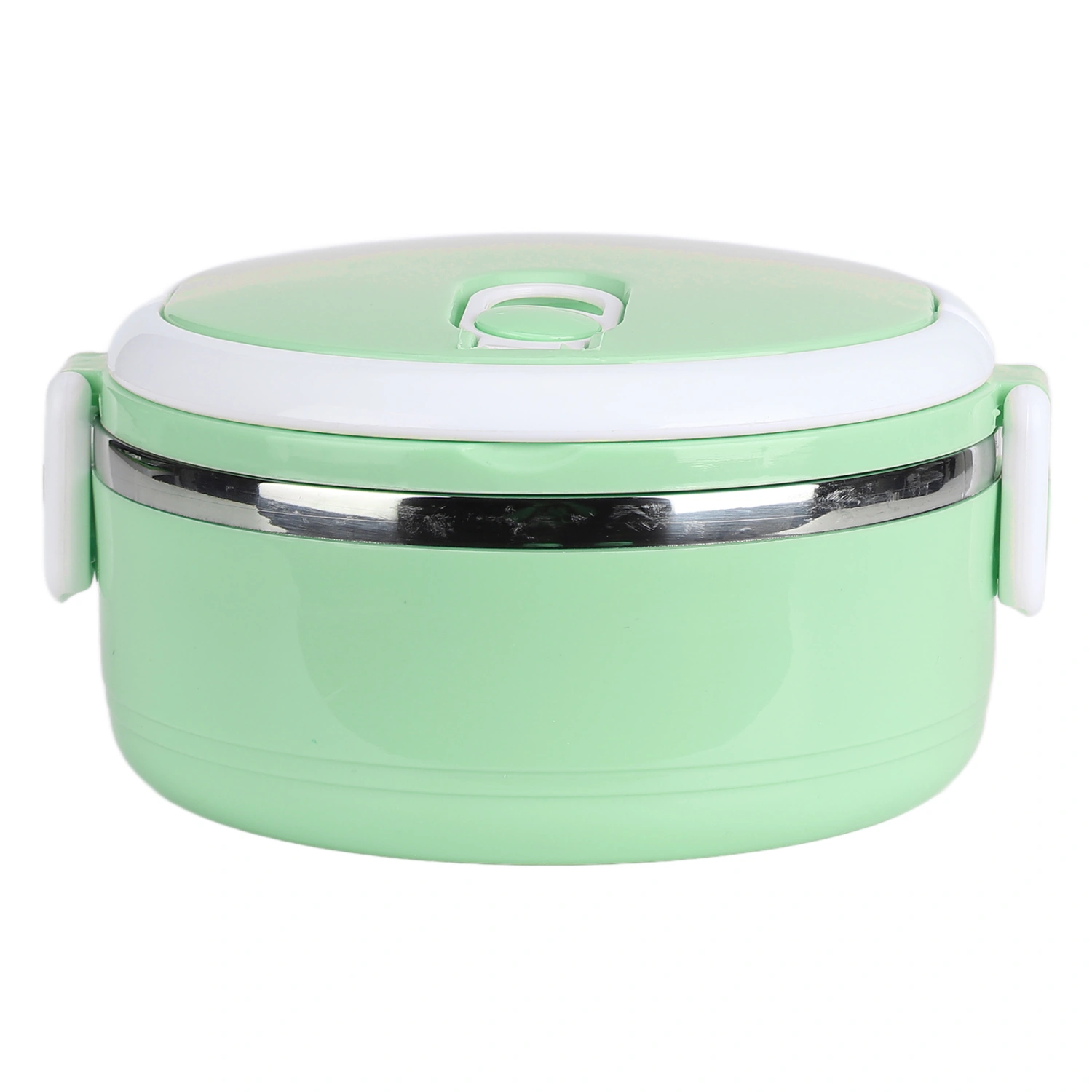 Thermal Lunch Box Stackable Hot Food Insulated Box 304 Stainless Steel Round Lunchbox Sealed Food ContainersMonolayer 304 Thickened ( Green )