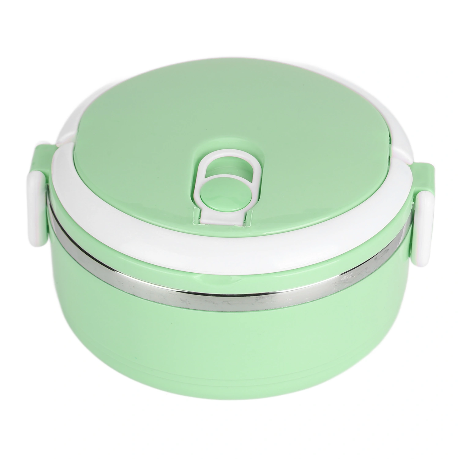 Thermal Lunch Box Stackable Hot Food Insulated Box 304 Stainless Steel Round Lunchbox Sealed Food ContainersMonolayer 304 Thickened ( Green )