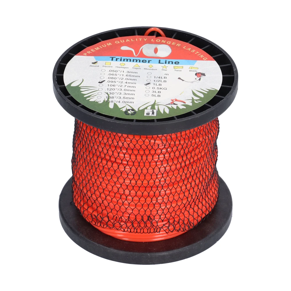 2.4mm Trimmer Line Round Nylon 1LB Round Heavy Duty Grass Cutting Trimmer Line for Yard Garden