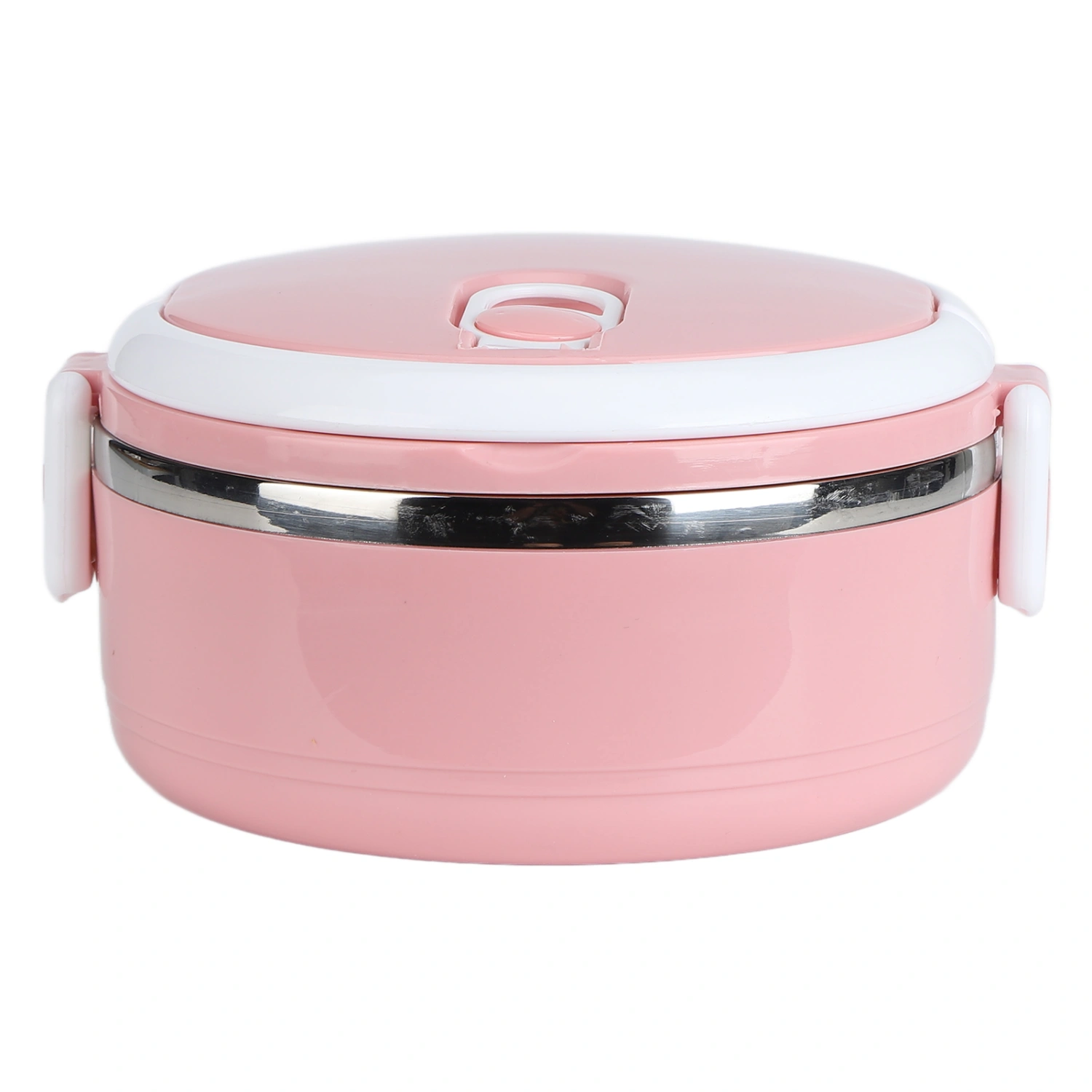 Thermal Lunch Box Stackable Hot Food Insulated Box 304 Stainless Steel Round Lunchbox Sealed Food ContainersMonolayer 304 Thickened ( Pink )
