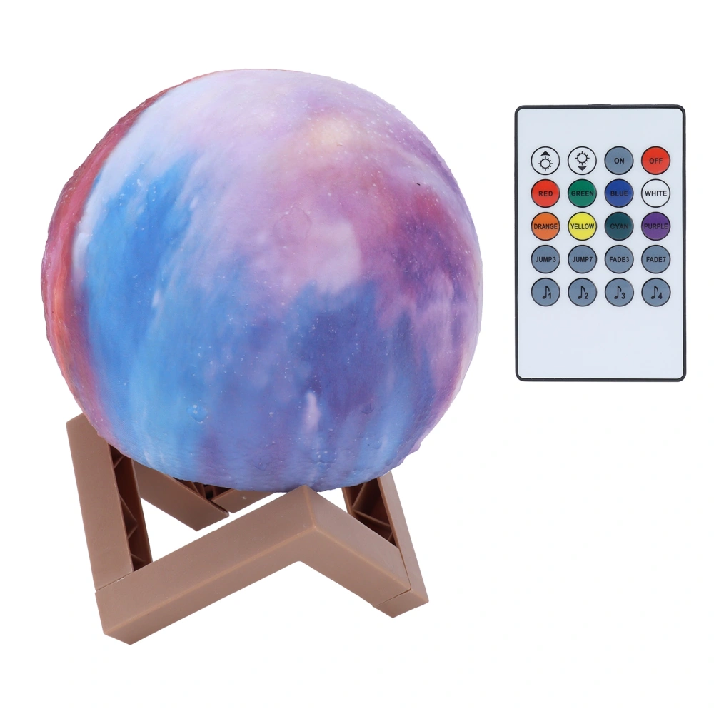 Moon Lamp 8‑Colors LED Night Light with Stand 20‑Keys Remote Control Desktop Decoration