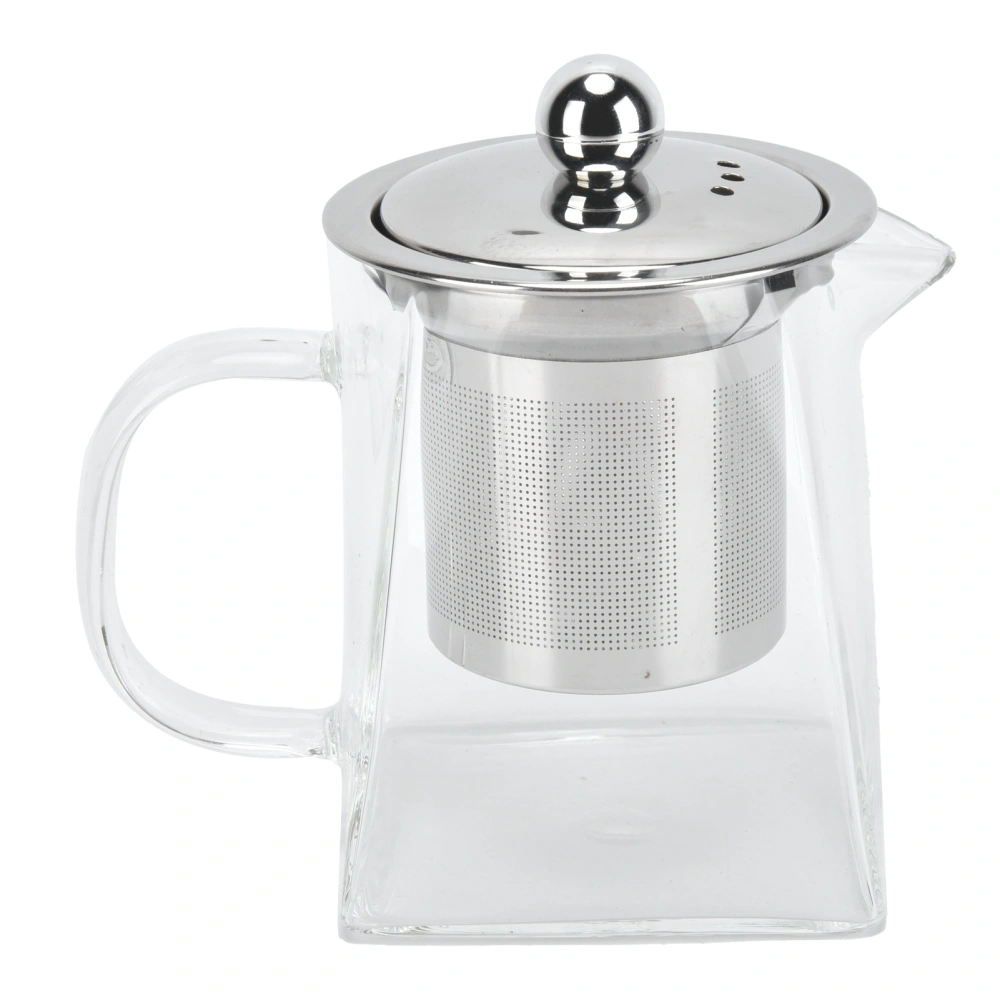 Transparent Glass Teapot with Removable 304 Stainless Steel Filter Tea Kettle for Home Office350ml