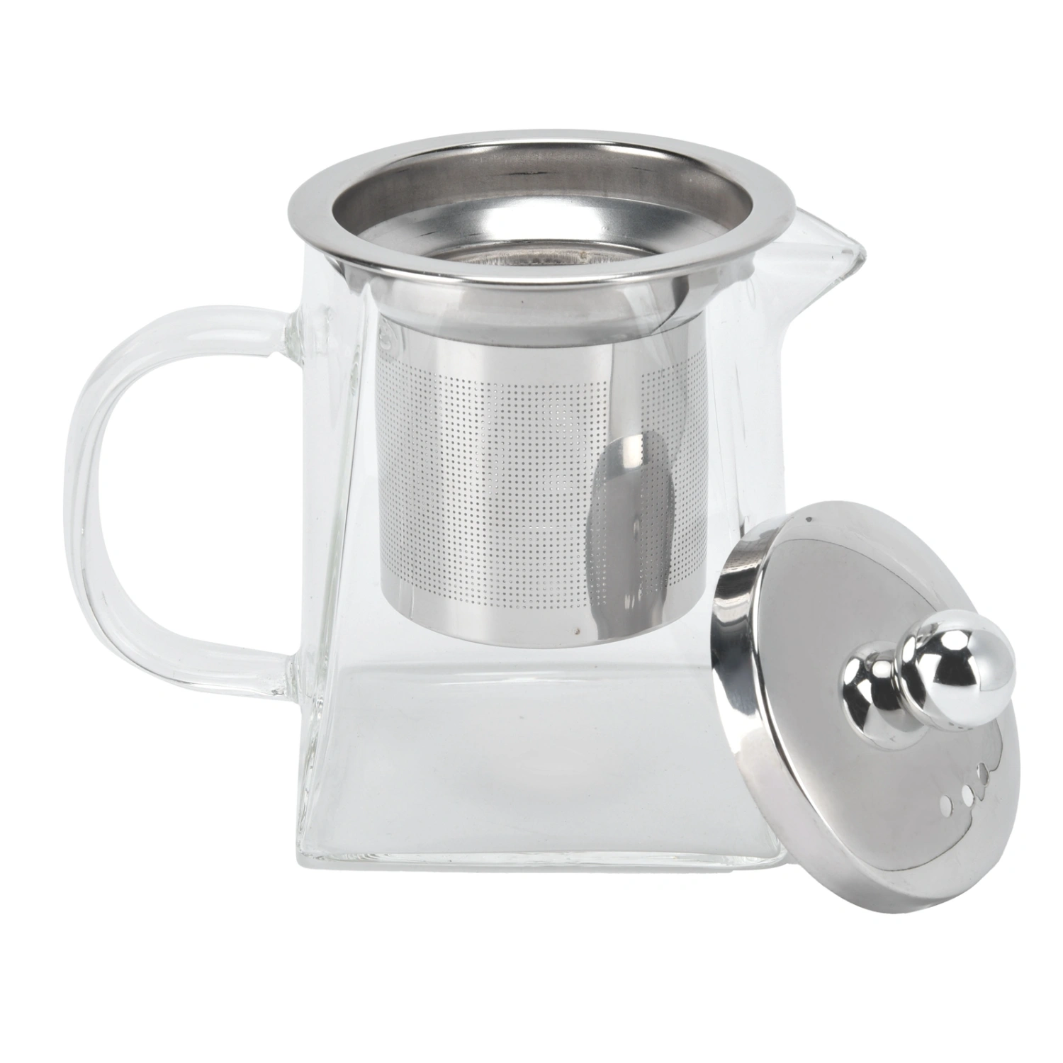 Transparent Glass Teapot with Removable 304 Stainless Steel Filter Tea Kettle for Home Office350ml