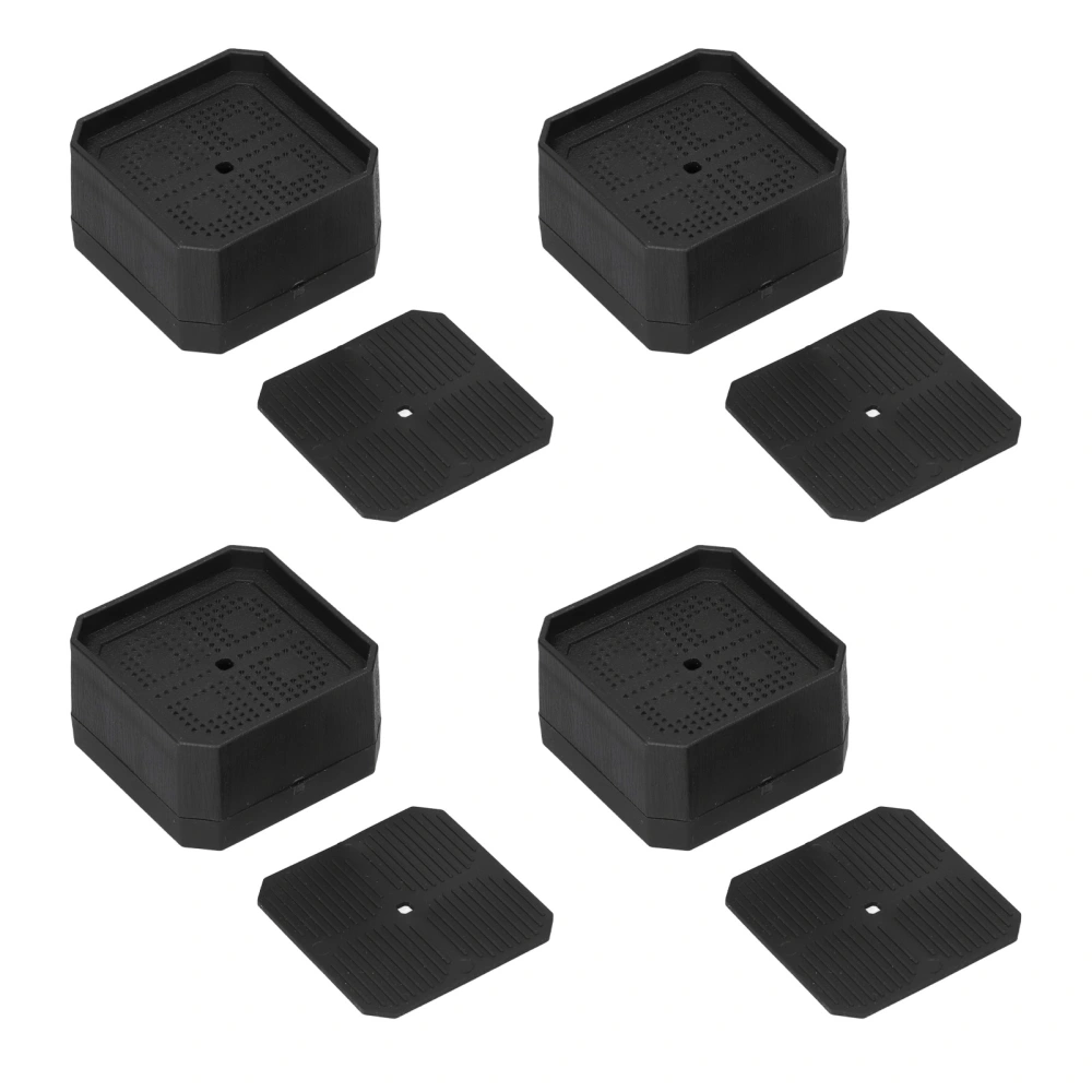 4Set Square Furniture Leg Pad Rubber Non Slip Table Chair Refrigerator Feet Protectors Noise Reduction