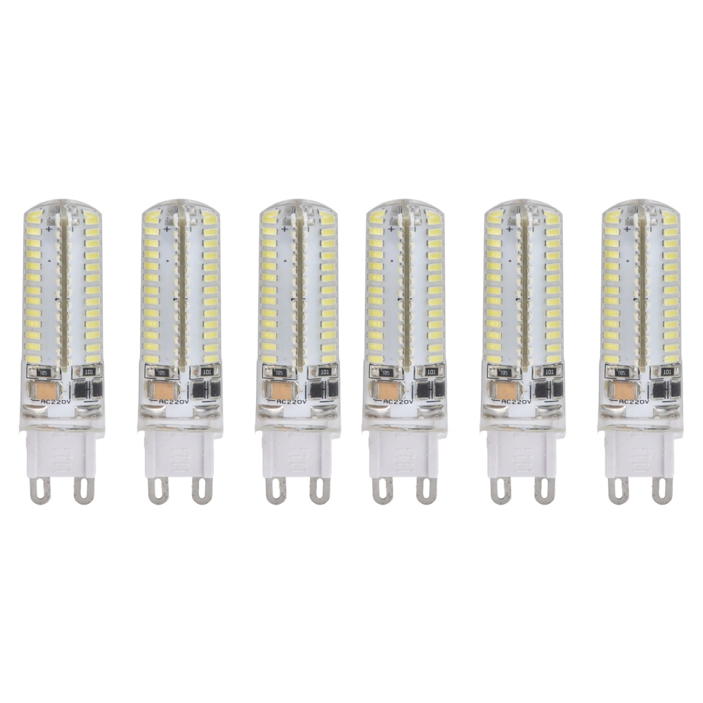 6Pcs G9 Silicone Bulbs 5W 104LED Light Bulb IP45 Waterproof for Home Chandelier Wall Lamp 220VWarm Light