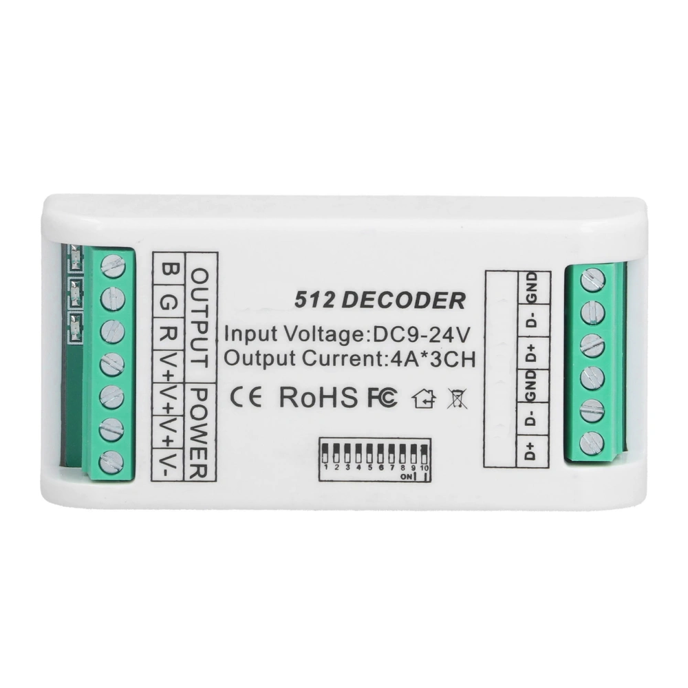 3 Channels LED Decoder Strip Controller RGB Controller DMX512 Constant Voltage Control 9‑24V