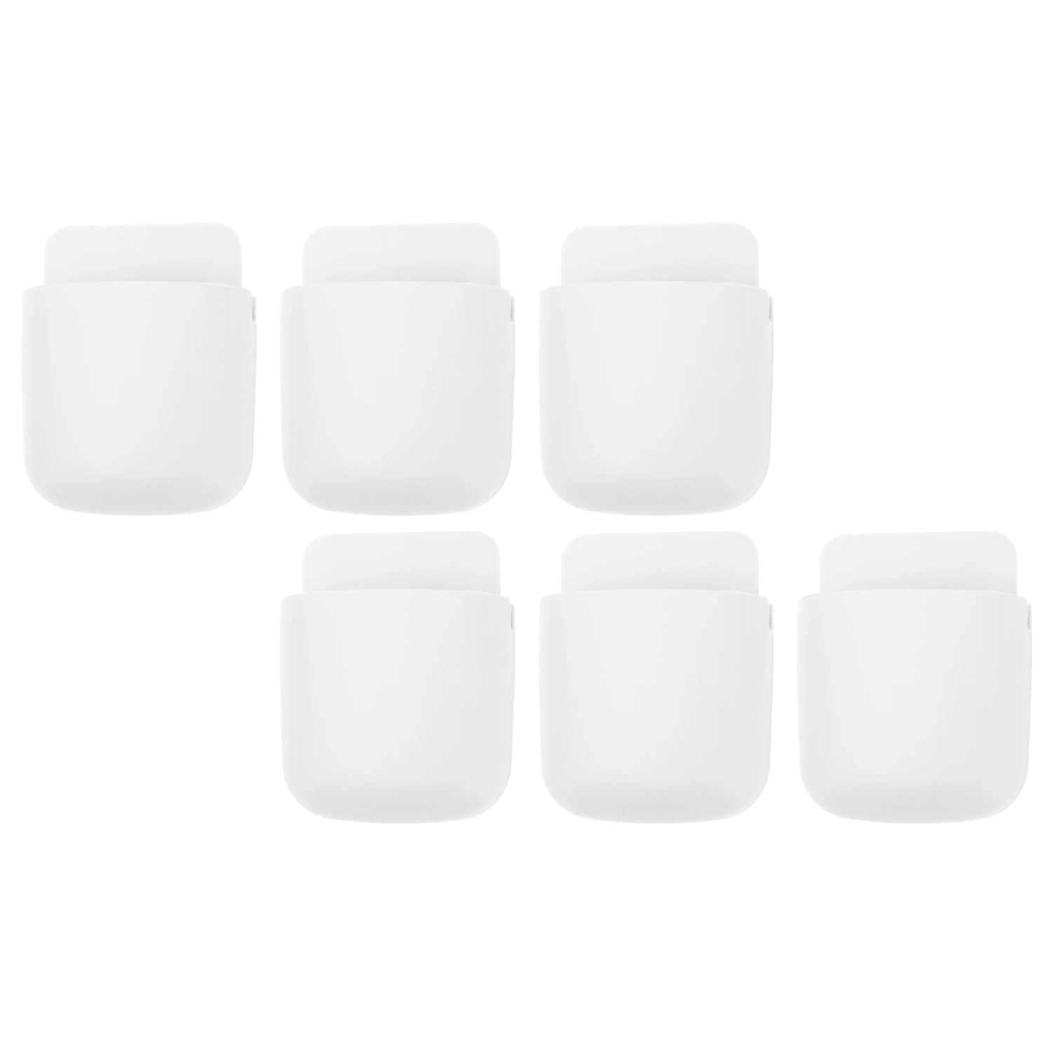 6 Set Remote Control Holder Wall Mounted Phone Storage Box Organizer for Home Bedside School UseWhite