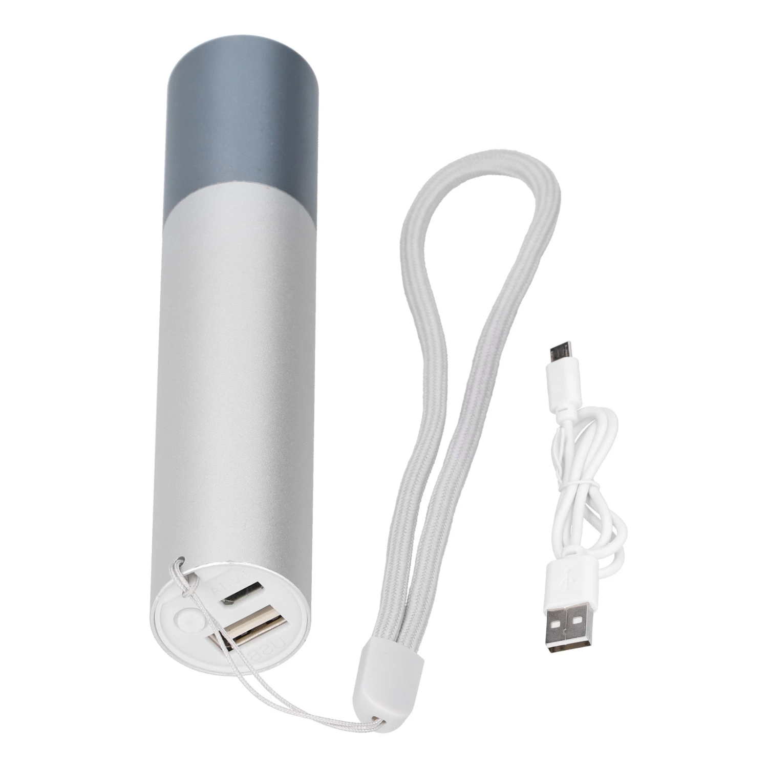LED Flashlight USB Rechargeable Portable Flashlight Aluminum Alloy Mini Multifunction Lighting Flashlight(Silver )