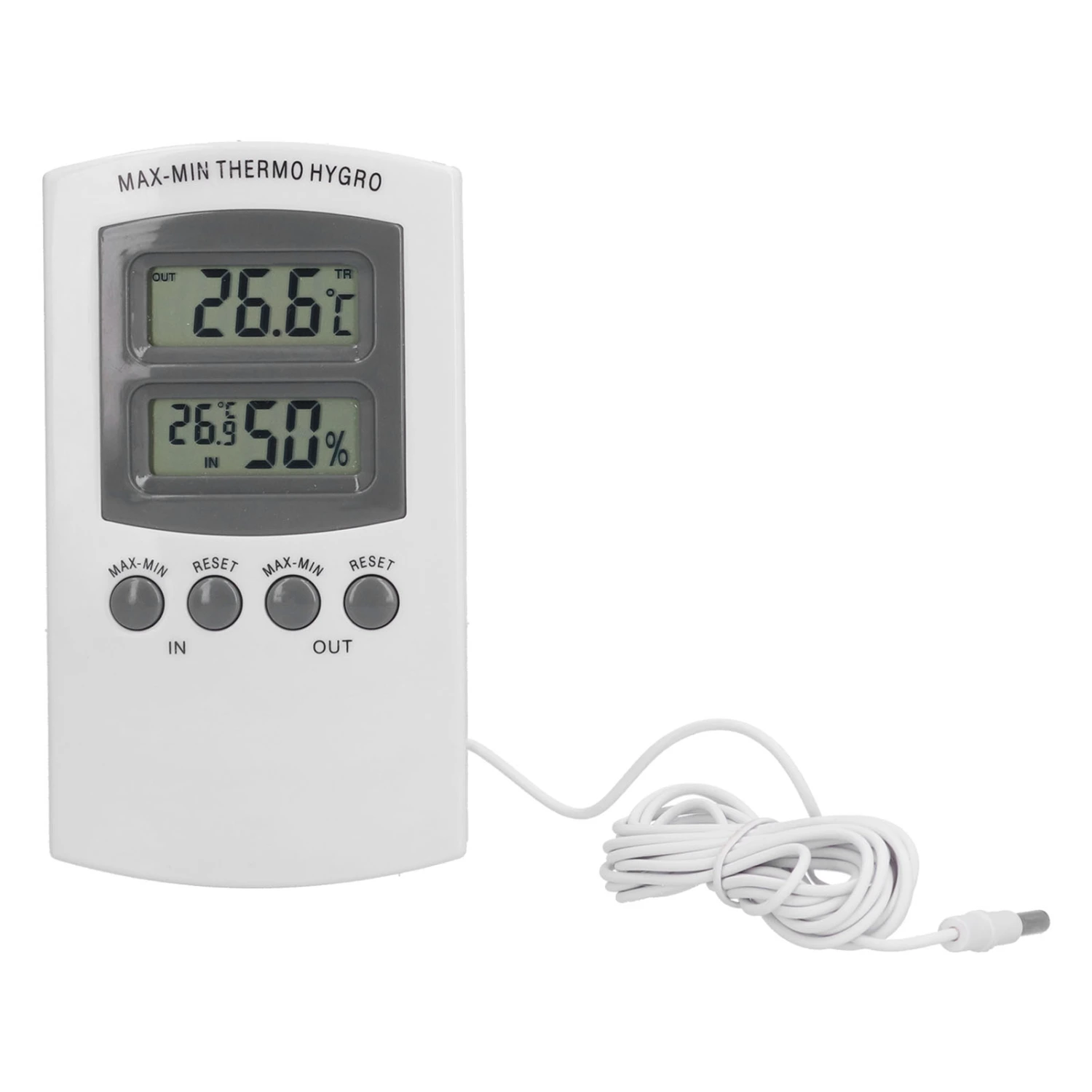 LCD Temperature and Humidity Monitor WallMountable Wired Flower Planting Hygrometer for Home Greenhouse