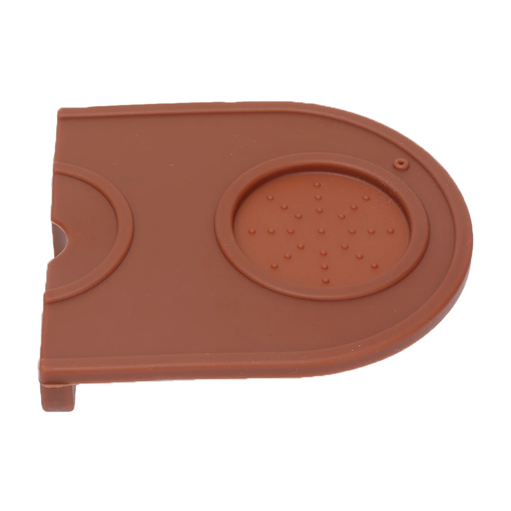 Coffee Tamper Pad Silicone Anti Slip Tamper Mat Soft Harmless Corner Tamping Mat for HouseholdBrown