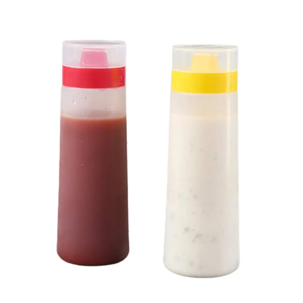 2Pcs Porous Squeezing Sauce Bottles Leakproof Condiment Containers with for Ketchup Mustard Olive Oil