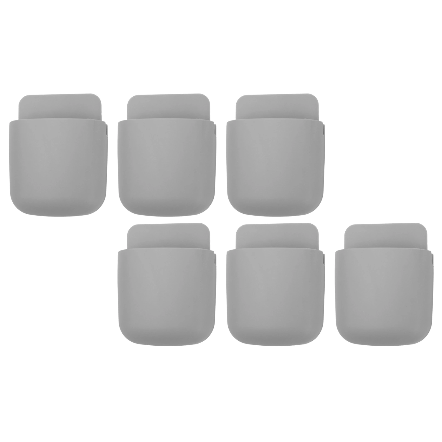 6 Set Remote Control Holder Wall Mounted Phone Storage Box Organizer for Home Bedside School UseGray