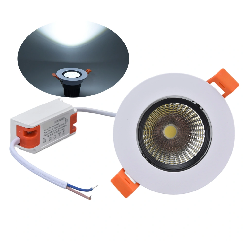 LED Downlight 7W 630lm Adjustable Dimmable Recessed COB Ceiling Light for Shopping Malls Hotels Living Rooms 100‑264V