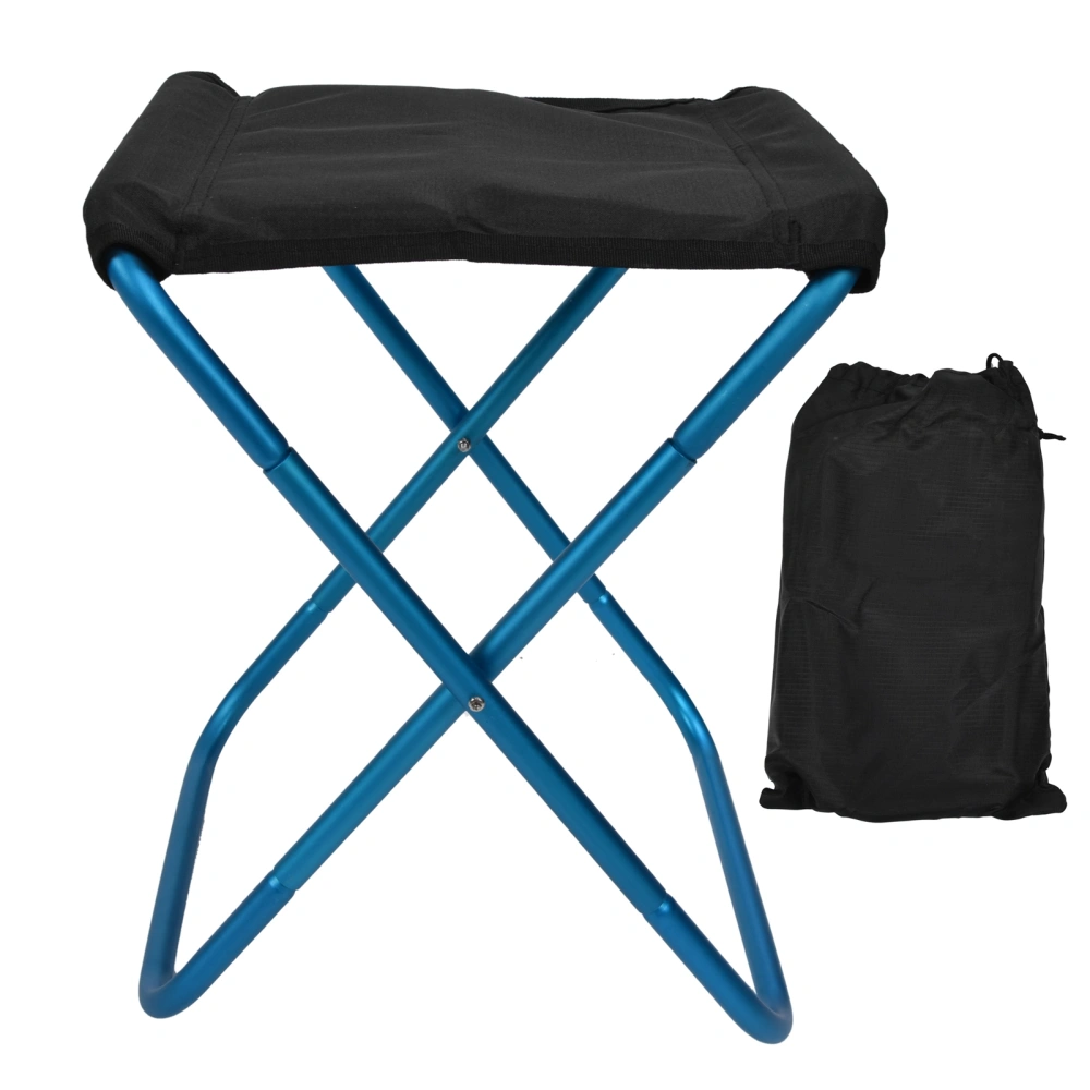 Outdoor Folding Chair Aluminum Alloy Lightweight Fishing Stool with Storage Bag for Barbecue CampingBlue