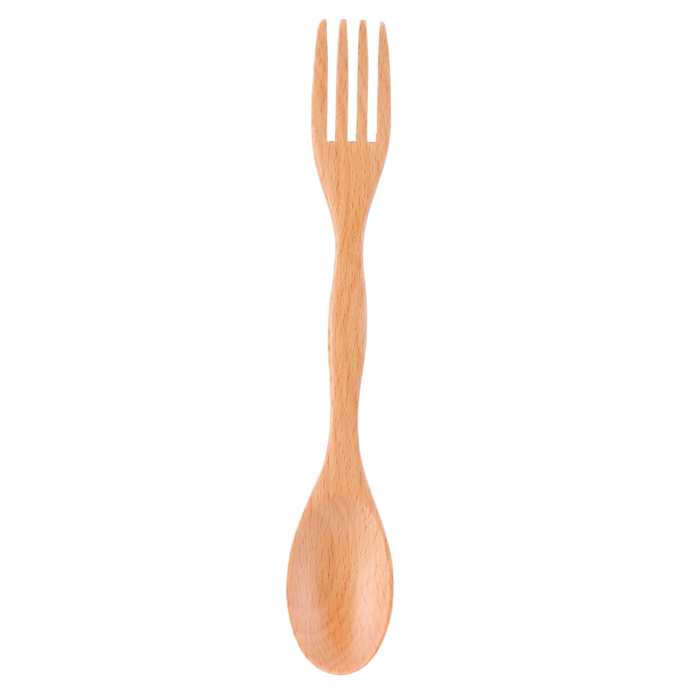 Beech Wood Integrated Spoon Fork Kitchen Tableware for Home Restaurant School Kitchen