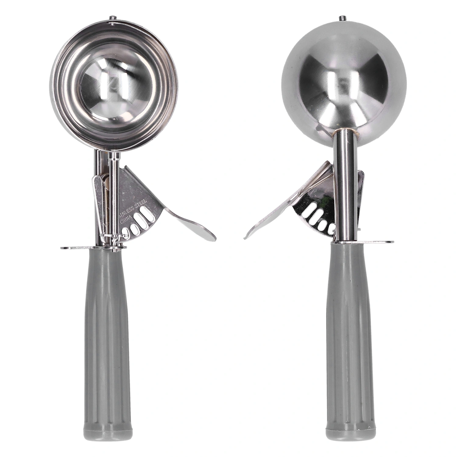 Ice Cream Scoop Digger Multifunctional Stainless Steel Ice Cream Spoon Kitchen Supplies7cm Diameter Grey Handle