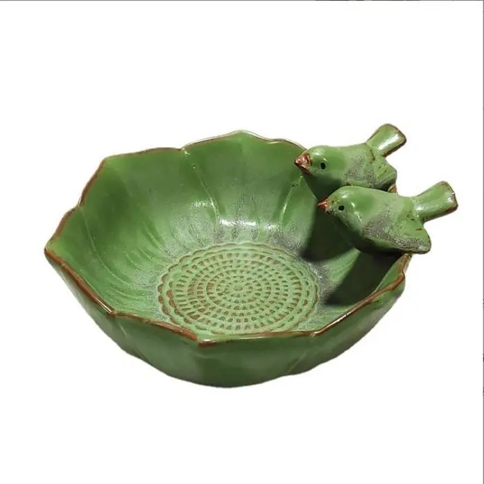 Bird Bath Bird Feeder Bird Bowl Ceramic Water Bath Bird Bath Feeding Station Garden Decoration