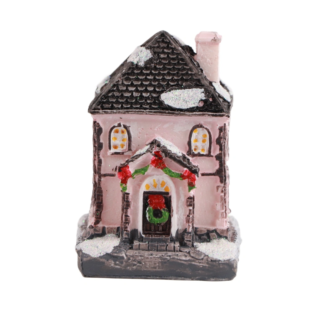 Resin Christmas Village House with Warm LED Light for Holiday Children Gifts Decoration Crafts