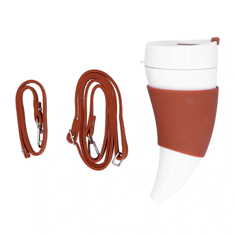 230ml Goat Horn Shape Mug Insulated Coffee Cup with Stainless Steel Liner for Home OfficeWhite