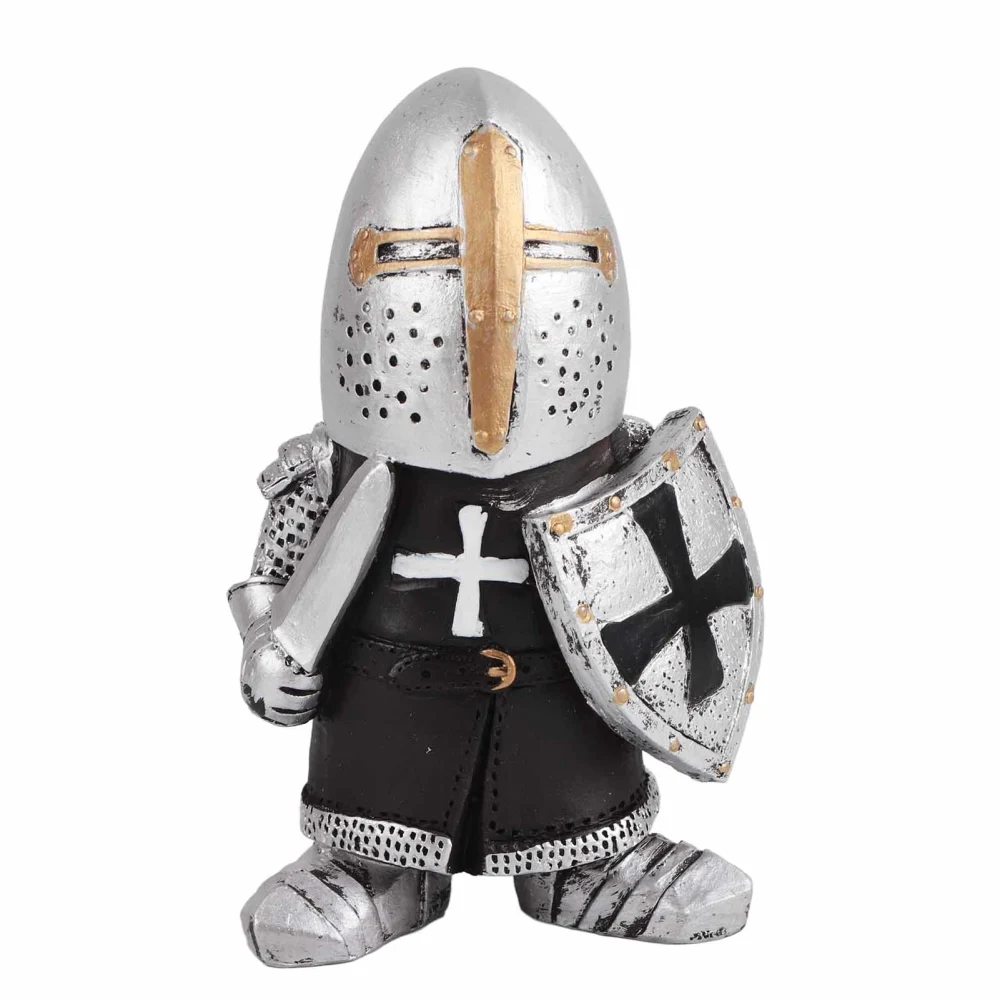 Garden Statue Knight Dwarf Guard Armor Miniature Knights Sculpture for Home Garden Decor