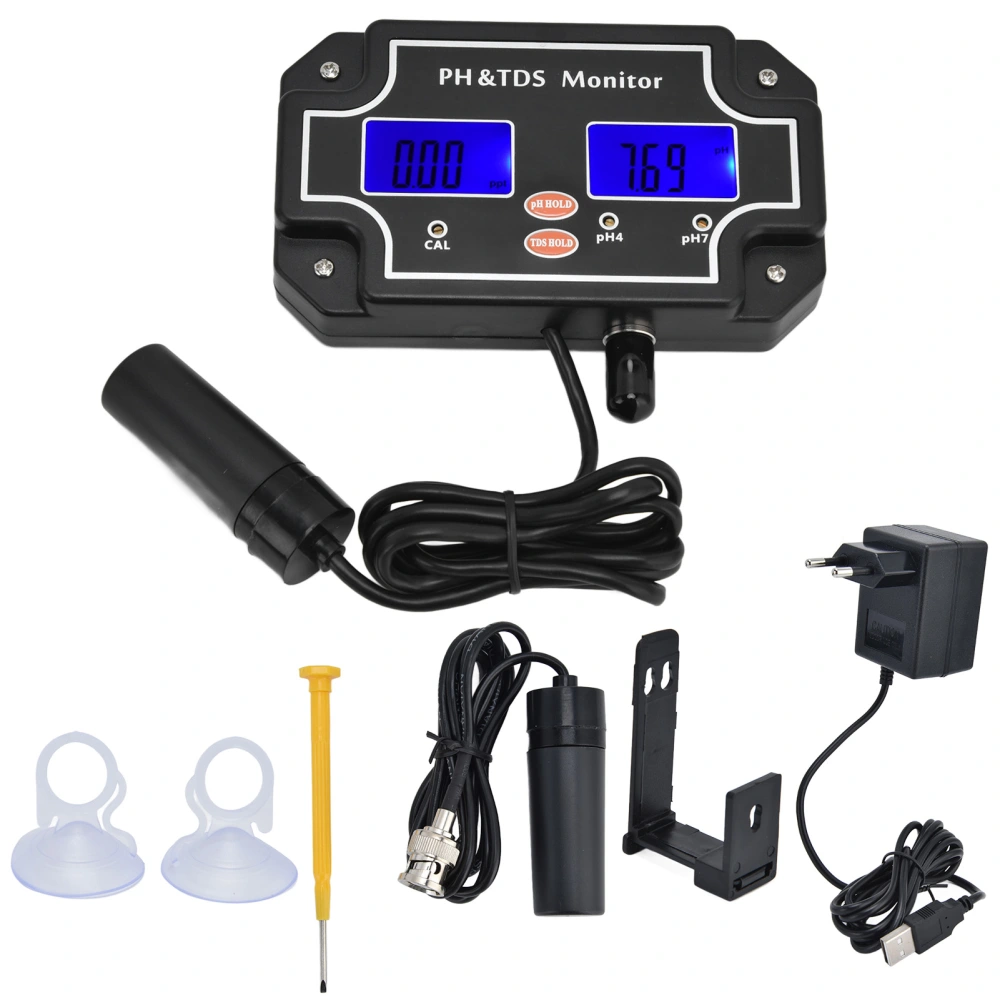 PH TDS Monitor LCD Digital Multifunctional Water Quality Analysis Tester EU Plug 230V PH‑2683