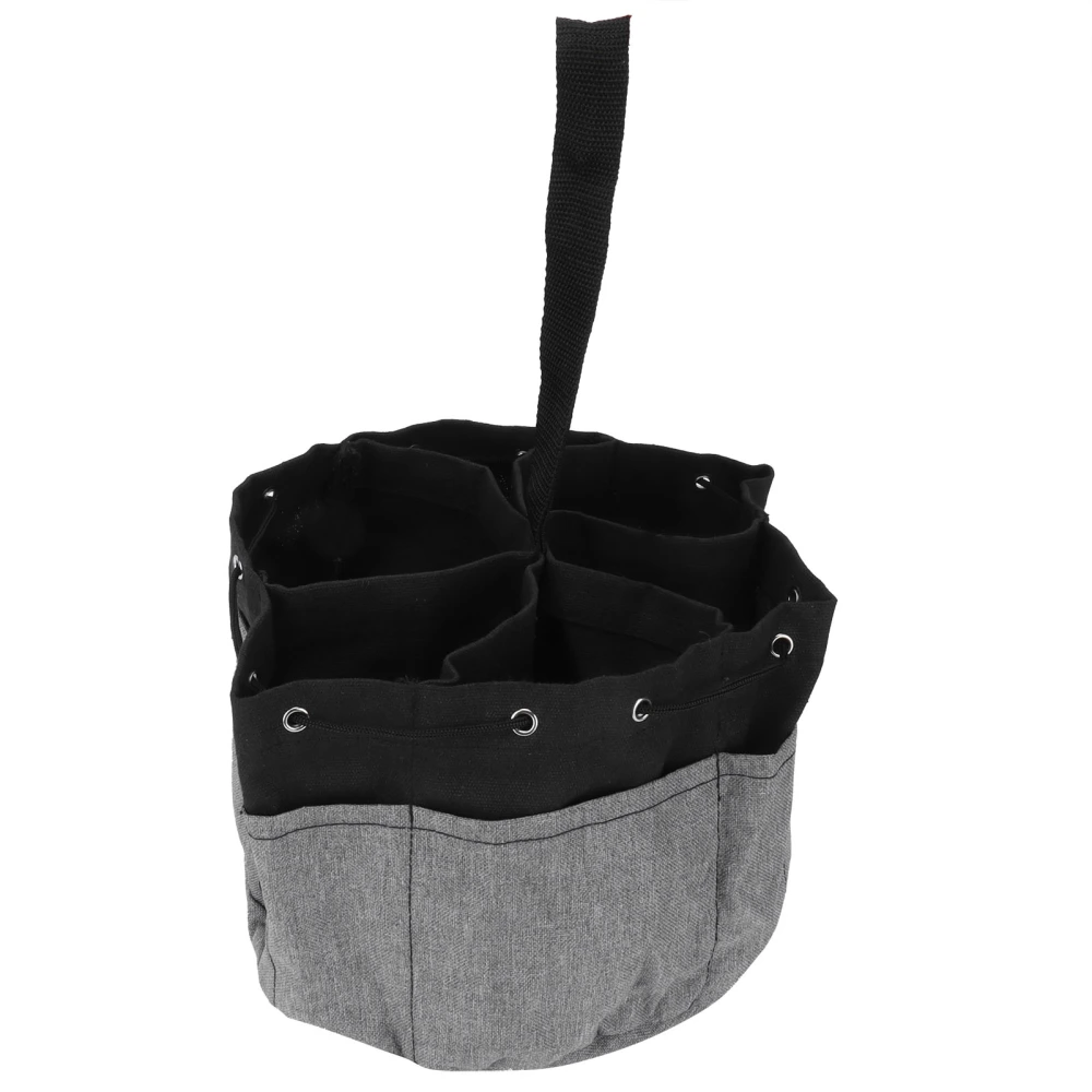 Tools Storage Bag with 17 Pockets Canvas Portable Garden Tools Handbag OrganizerBlack+Gray