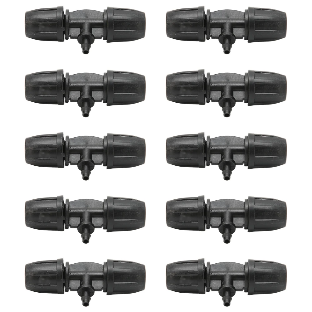 10Pcs 8/11 to 4/7 Reducing Tee with Buckle Garden Irrigation Atomizing Tubing Barbed Connector